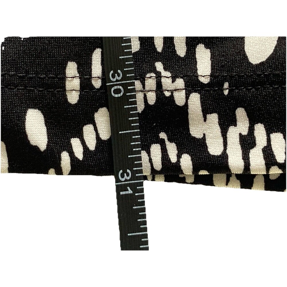 AGB Black & White Geometric Pull On Pants Large Flared Good Condition Stretch - Picture 8 of 12